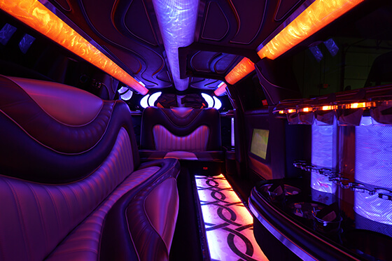 limousine colorful lights 