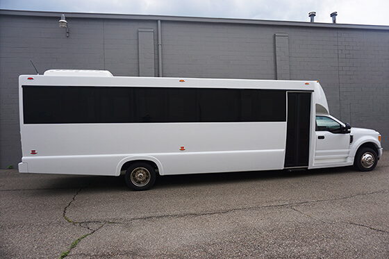  the exterior of a party bus rental fayetteville  
