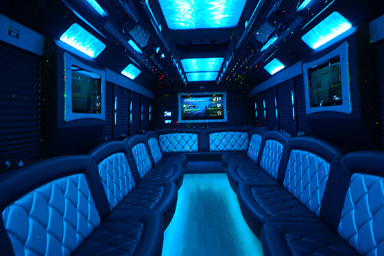 charlotte party bus flat-screen tvs