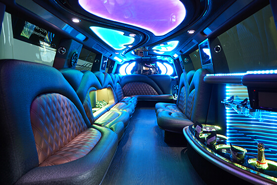 art interior of a limo for wine tours