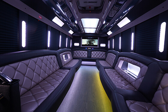 stunning party bus interior